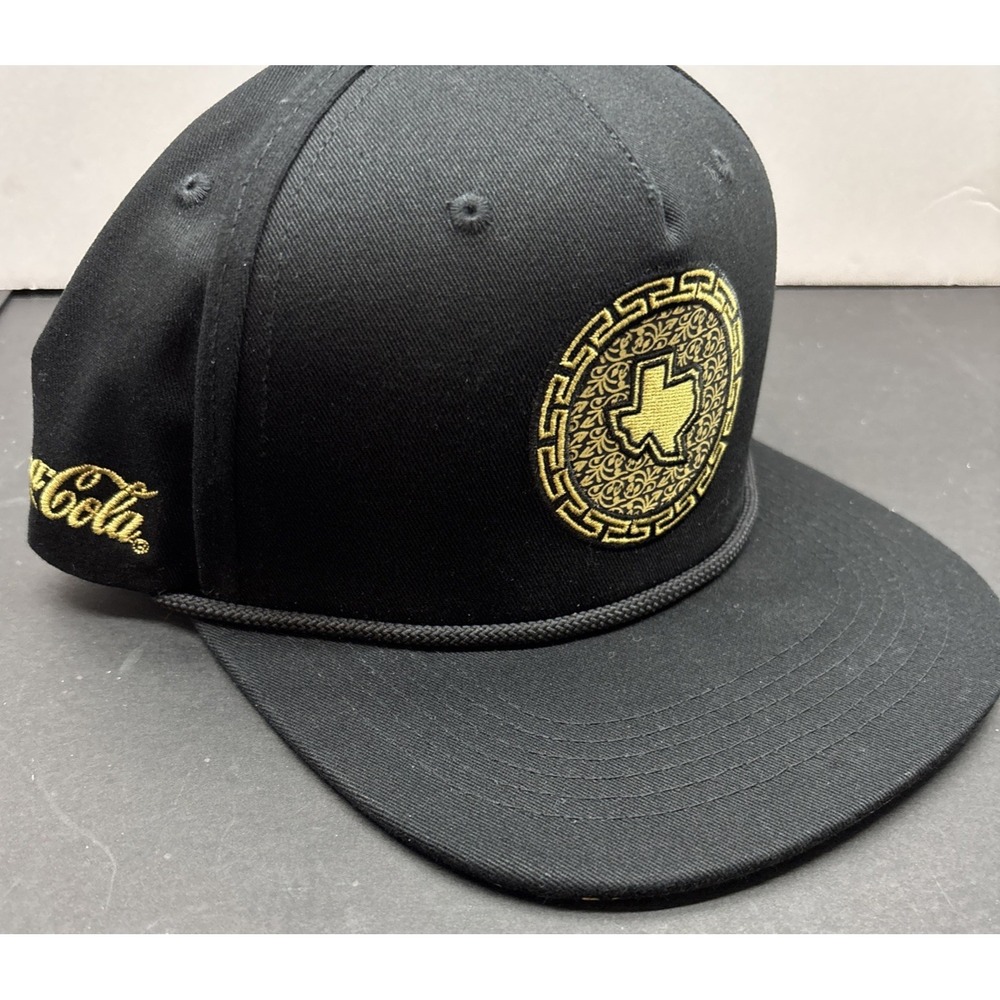 Texas Rangers Baseball Black and Gold Hat Success‎ Brands Coca-Cola
